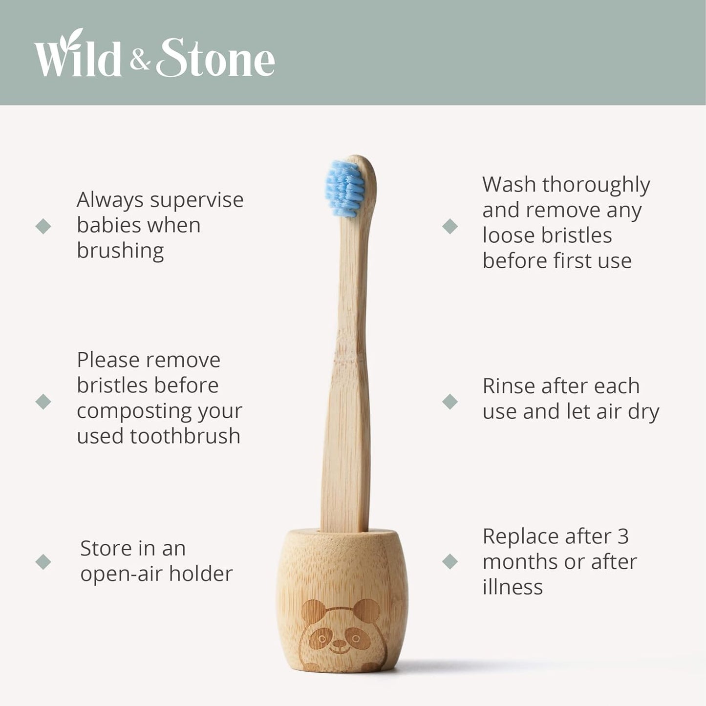 Wild & Stone Organic Baby Bamboo Toothbrushes | 4 Pack | Soft Bristles | 100% Compostable Handle | BPA Free | Vegan Baby Toothbrushes (Baby Pink)