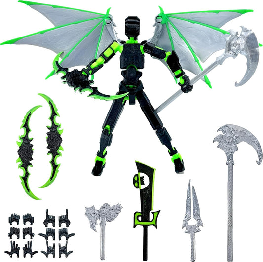 (Assembly Completed) T13 Action Figure Set, Titan 13 Action Figures, 3D Printed Dummy 13 Multi-Jointed Movable Robot Toy, Diy Lucky 13 Action Figure for Kids Adult Christmas Birthday Gifts (Green)