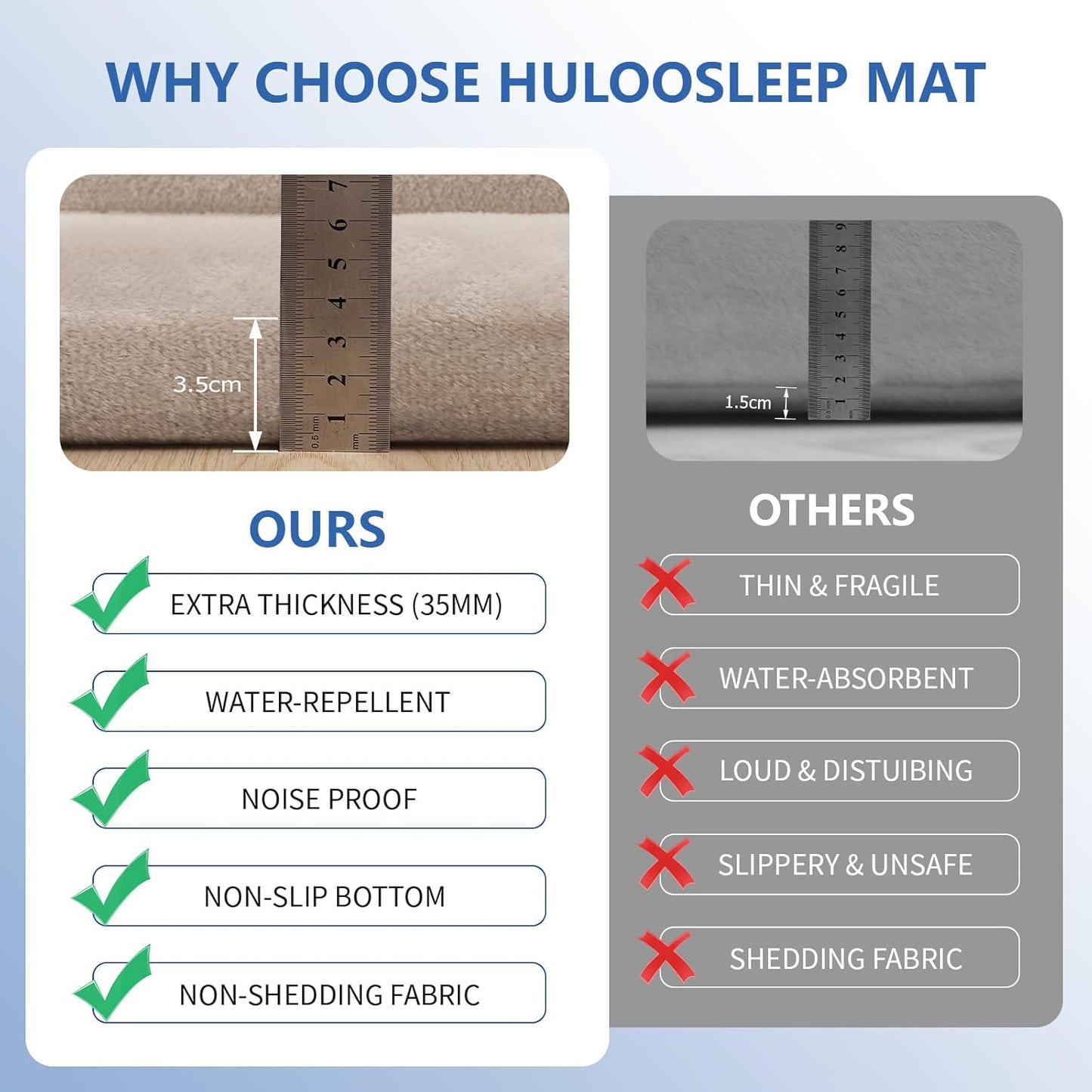 Baby Play Mat for Floor, 1.3" Thick Elasti-Foam 50x50 Playpen Mat for Toddlers Infant kids,Water-Repellent Soft Coral Velvet for Tummy Time, Non-Slip Backing for Crawling,Tatami Style(Beige)