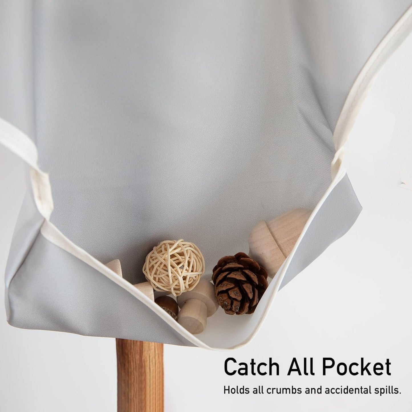 Mess Proof Baby Bib 3 Pack, Waterproof Led Weaning Baby Feeding Bibs with Food Catcher, Travel Feeding Bibs