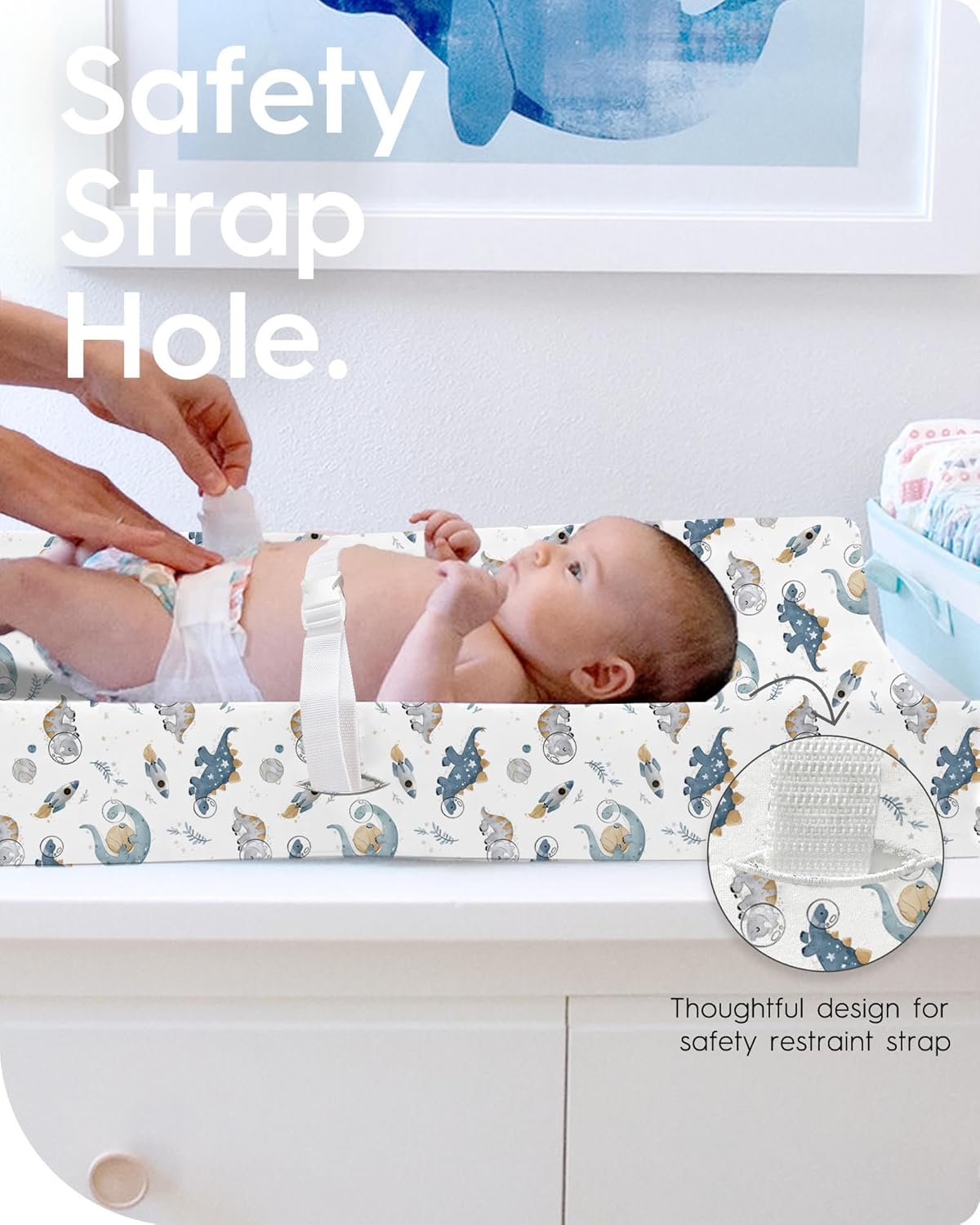 Extra Stretchy Changing Pad Cover, TotBasic Ultra Soft Premium Jersey Knit Changing Pad Sheets, Unisex for Boys Girls, Fits All Standard Changing Tables/Dresser Tops - 2 Pack (Dino + Whale)