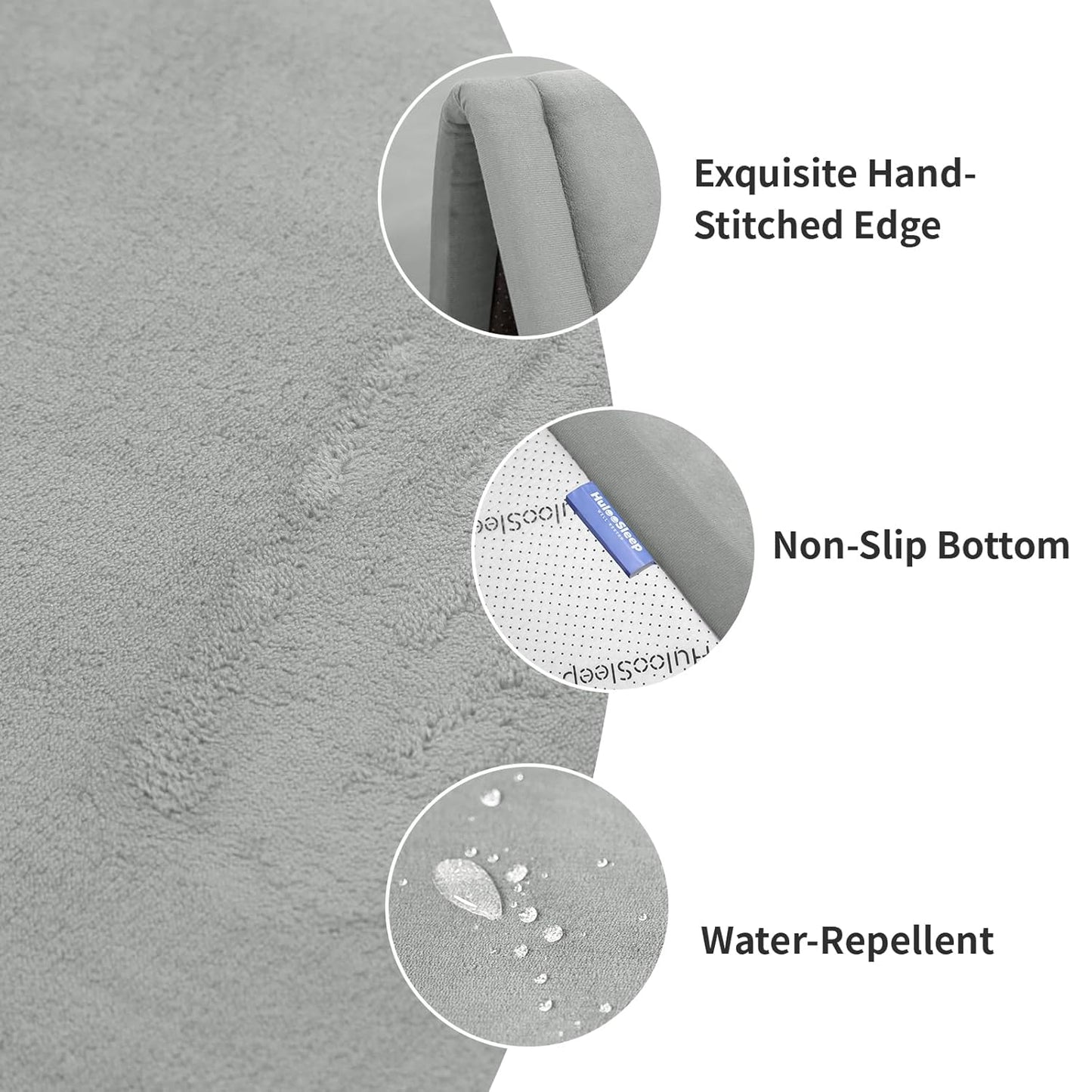 Baby Play Mat for Floor,1.3" Thick Elasti-Foam 50x50 Playpen Mat for Toddlers Infant Kids,Water-Repellent Soft Coral Velvet Tummy Time Mat,Non Slip Crawling Mat,Tatami Mat(Light Grey)