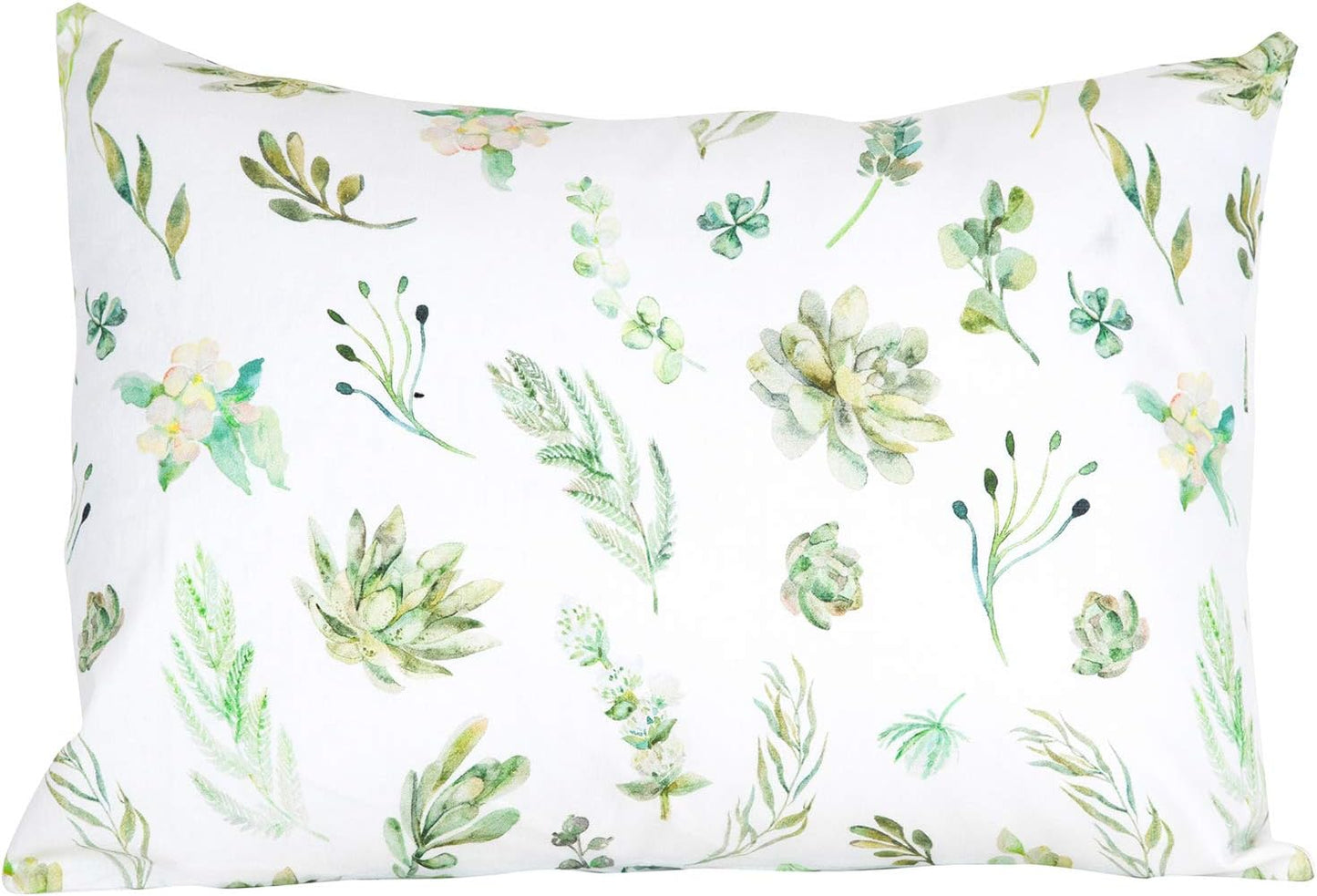 100% Cotton Toddler Pillowcase by ADDISON BELLE - Fits Both 13"x18" and 14"x19" Pillows - Soft, Durable & Breathable (Succulents)