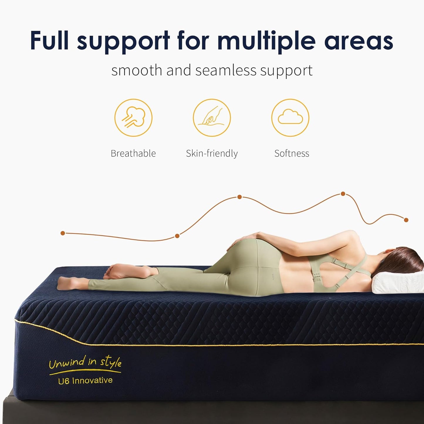 10 Inch Gel-Infused Memory Foam Mattress Full Size,Medium Soft with Removable Washable Cover Cooling Gel Bed in a Box,CertiPUR-US Certified,54"X75"X10" Navy Blue
