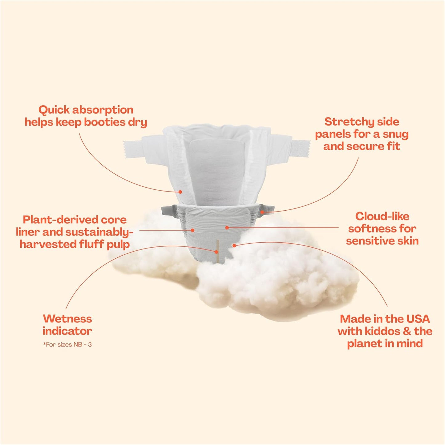 Hello Bello Diapers, Size 3 (14-24 lbs) Superstars, 25 Count of Premium Disposable Baby Diapers, Hypoallergenic with Soft, Cloth-Like Feel