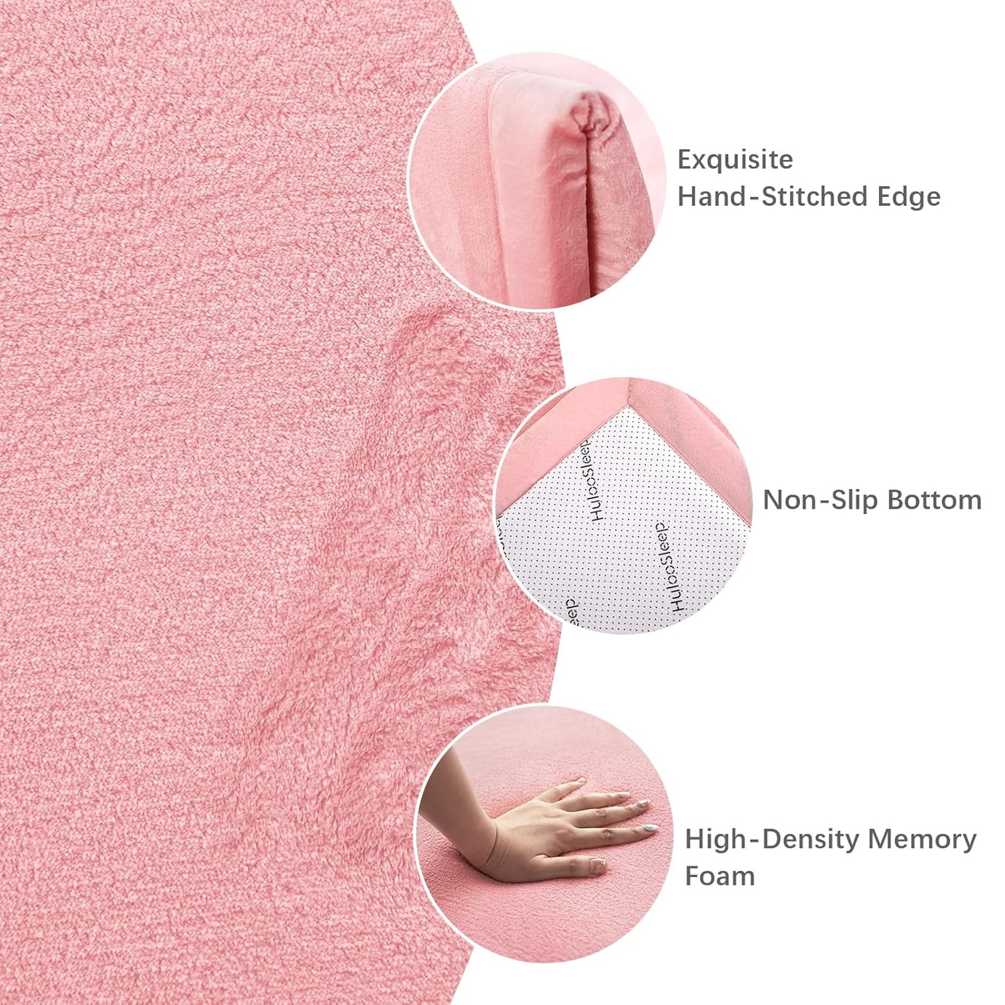 Baby Play Mat for Floor,1.3" Thick Memory Foam Tummy Time Mat,Soft Coral Velvet Nursery Rug,Extra Large Non Slip Crawling Mat for Toddlers,Infants,Kids,Yoga Mat,Tatami Mat for Living Room(Pink)