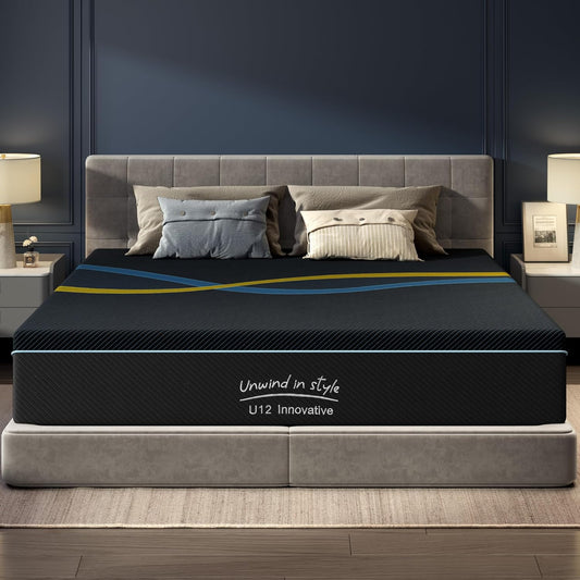 10 inch King Mattress Multi-Layer Memory Foam Mattress - Medium Firmness with Bamboo Charcoal & Green Tea Infusion