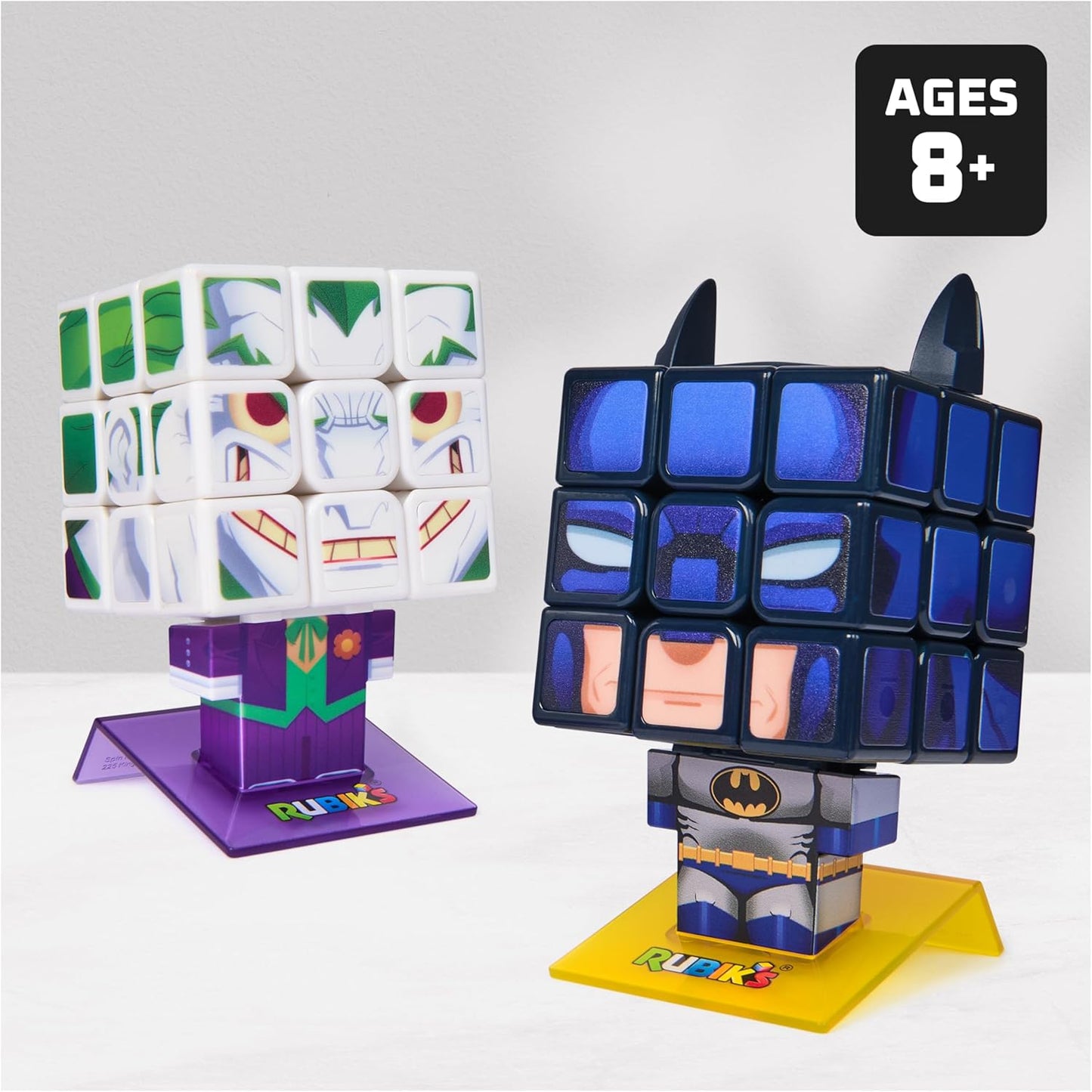 Rubik’s Cube Batman and Joker Cubers 2-Pack, Problem-Solving Challenging Brain Teaser Collectible Batman Fidget Toy, for Adults & Kids Ages 8+