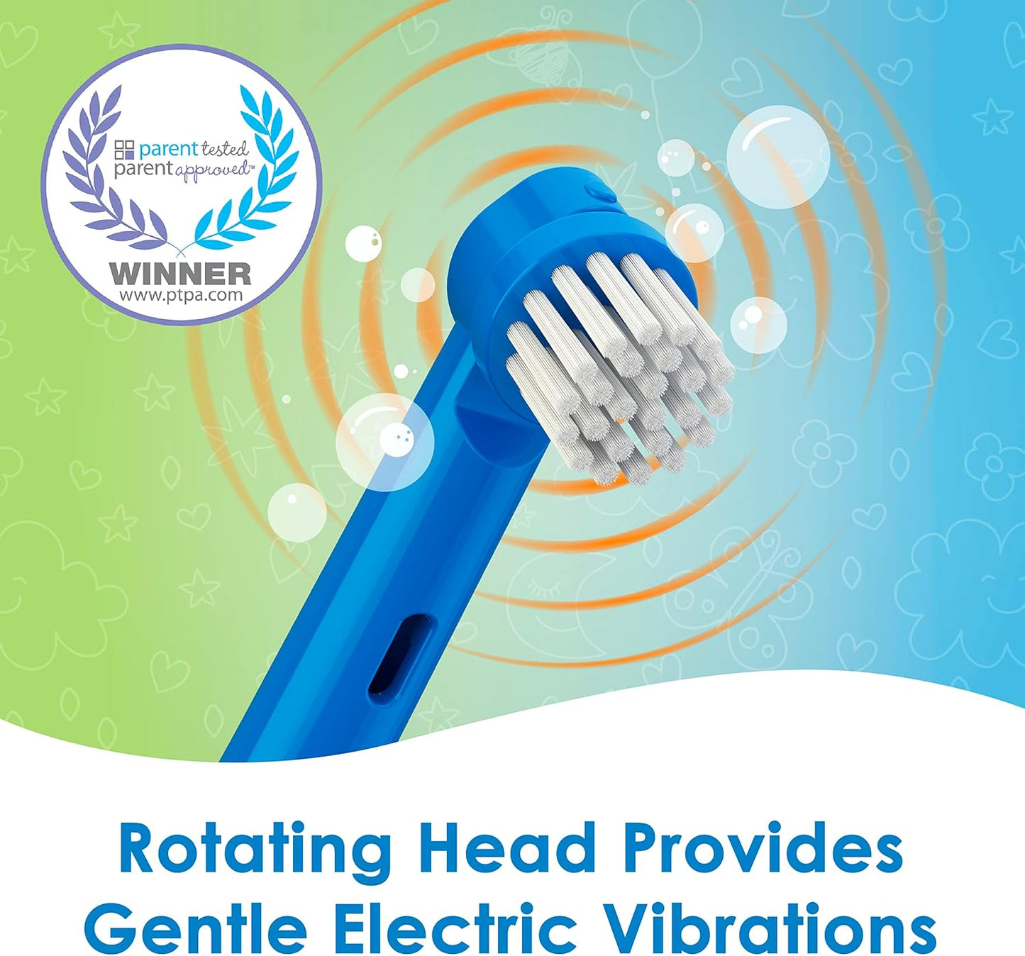 Brusheez Kids’ Electric Toothbrush Set - Safe & Effective for Ages 3+ - Parent Tested & Approved with Gentle Bristles, 2 Brush Heads, Rinse Cup, 2-Minute Timer, & Storage Base (Buddy The Bear)