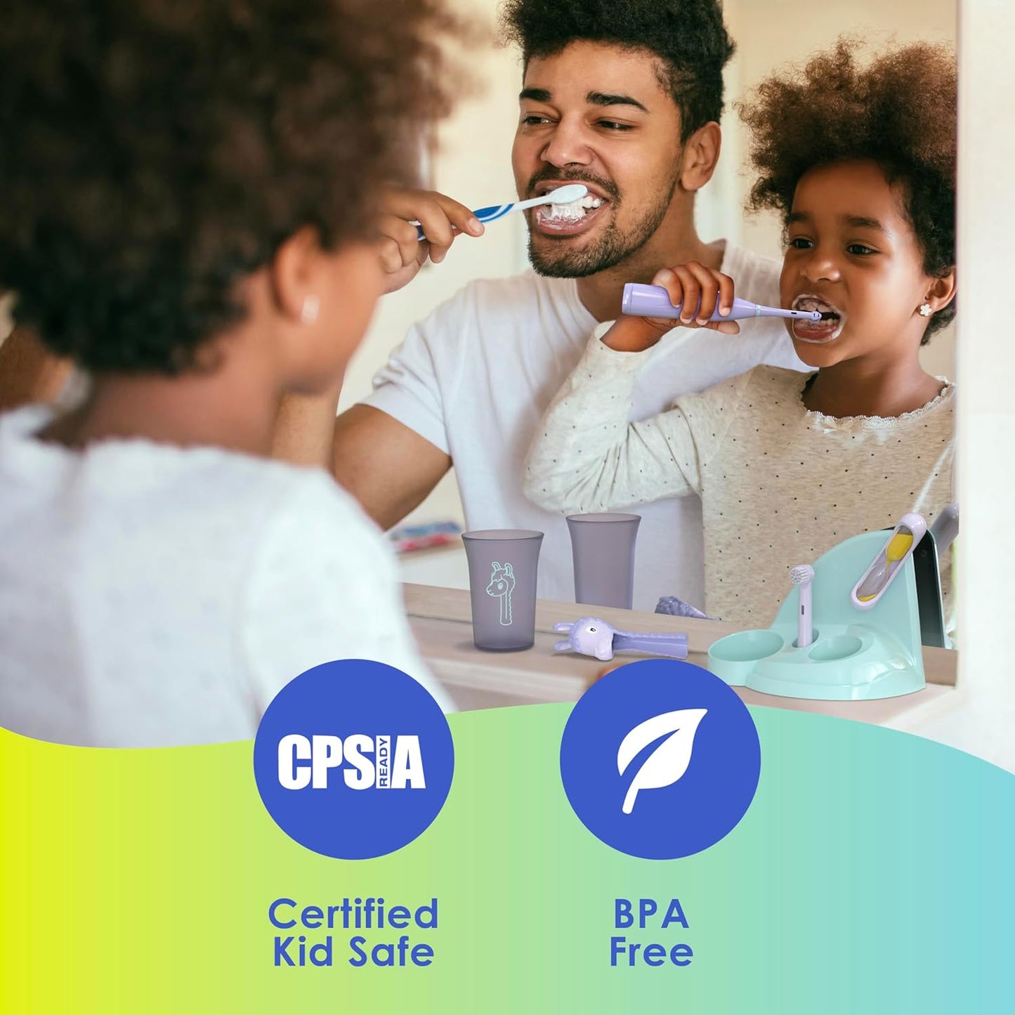 Brusheez Kids’ Electric Toothbrush Set - Safe & Effective for Ages 3+ - Parent Tested & Approved with Gentle Bristles, 2 Brush Heads, Rinse Cup, 2-Minute Timer, & Storage Base (Ollie The Elephant)